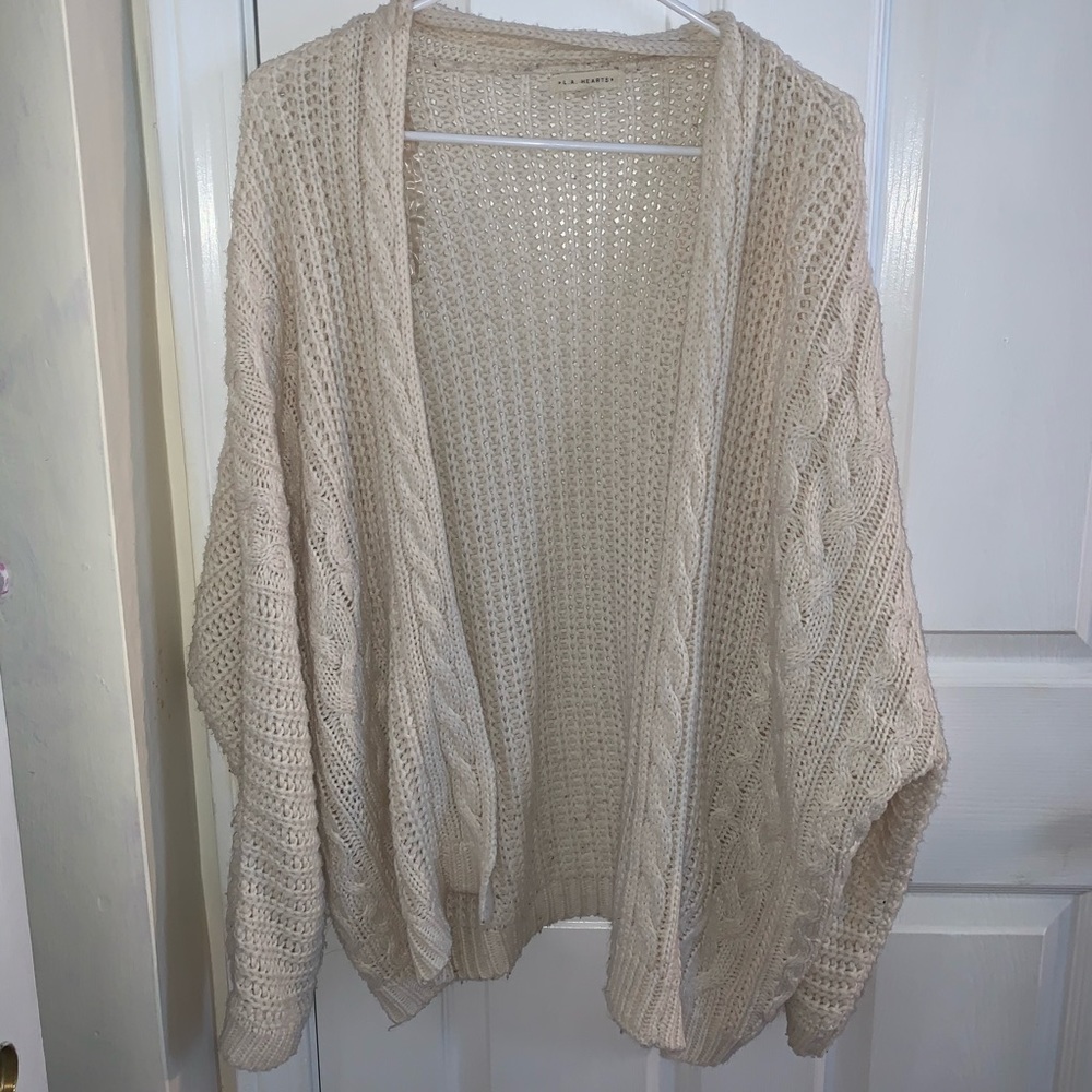 Cream Colored Thick Cardigan Sweater